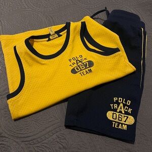 Polo by Ralph Lauren Yellow and Navy Tank Top